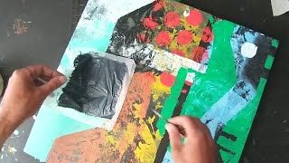 Abstract Transformation with Stencils chalk markers and oil paint [upl. by Aisital]