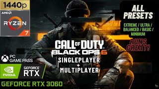 CALL OF DUTY BLACK OPS 6 Day 1 RTX 3060 6GB Ryzen 7 5800H  1440p  All Presets  Legion 5 Pro [upl. by Siron]