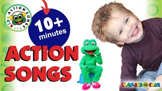 Kids ACTION SONGS Medley of 10 minutes  Clamber Club music active play lots to learn and FUN [upl. by Daenis]