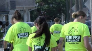 Griffs give back by cleaning up the city of St Joseph [upl. by Llerot239]