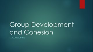 Group Dynamics How do groups develop and become cohesive [upl. by Awram677]