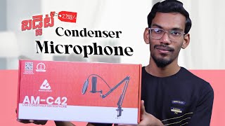 Budget Condenser Microphone  Audio Array AM C42 Review In Telugu [upl. by Rokach]