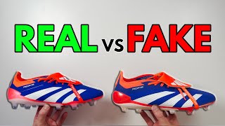 REAL VS FAKE ADIDAS PREDATOR ELITE FT BLUE FOOTBALL BOOT COMPARISON CLEATS [upl. by Gabriell]