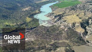 BC landslide Fears of giant water gush in Chilcotin River rise [upl. by Fidela]