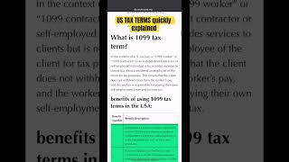 US TAX TERMS quickly explained corptocorp w2 1099 tax usa usstaffing jobs ajobscience [upl. by Silrac]