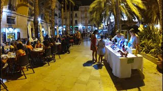 Alicante  NightlifeJuly  Old Town  Restaurants  Vida Nocturna en Casco Antiguo [upl. by Ylliw596]