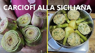 Carciofi alla Siciliana ca Muddica ricetta Carciofi alla Siciliana [upl. by Bowrah]