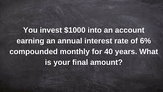 How to use compound interest to find the final value [upl. by Iohk278]