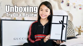 GUCCI Unboxing ACE SNEAKERS REVIEW [upl. by Adneral]