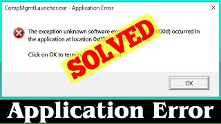 SOLVED How to Fix Application Error Issue 100 Working [upl. by Hutchison]