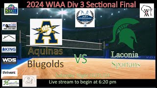 Aquinas vs Laconia WIAA Div 3 Sectional Final 110224 [upl. by Bordy]