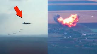 Russian fighter jet drops bombs and gets shot down a minute later [upl. by Doi]