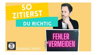 Zitieren So zitiert man richtig [upl. by Tirzah]