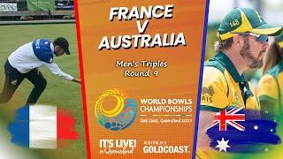 2023 World Bowls Championships  Mens Triples  Round 9  France v Australia [upl. by Kreiner848]