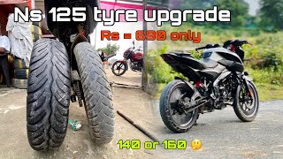 Ns 125 big tyre upgrade  140 or 160 tyre lagaw confused 🤔  ns125 [upl. by Carolus]