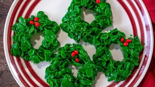 Cornflake Christmas Wreath Cookies [upl. by Claudell]