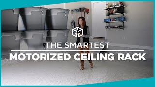 The Smartest Motorized Ceiling Rack  Garage Storage Lift By Gorgeous Garage [upl. by Mariken]