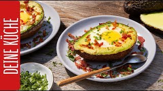 AvocadoEier mit Speck  Osterbrunch  REWE Deine Küche [upl. by Adeirf507]