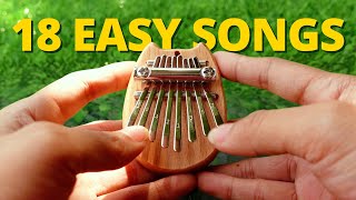 8 Key Kalimba Easy Beginner Songs Tutorial 18 Easy Songs [upl. by Nereen980]