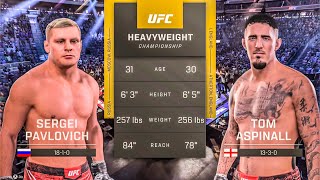 UFC 295 Sergei Pavlovich vs Tom Aspinall  Heavyweight Interim Title Bout UFC 5 Gameplay [upl. by Hulda]