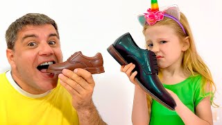 Nastya e papà in una casa divertente piena di cioccolatini e caramelle  Serie di video per bambini [upl. by Lesoj851]