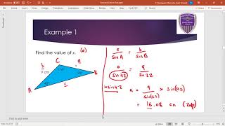 50 Year 10 Scheme 1 Shape 1 Sine Rule to Find a Length [upl. by Ona730]