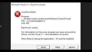 Fix Microsoft Visual C Runtime Library Assertion Failed Vulcanadaptercc Error Adobe Windows PC [upl. by Najar17]