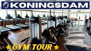 Holland America Koningsdam Fitness Center Tour Included Gym [upl. by Cynera61]