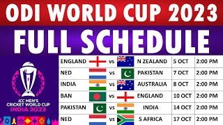 World Cup 2023 Schedule ODI World Cup 2023 Schedule full fixtures list match timings amp venues [upl. by Wearing826]