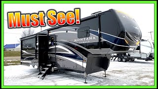 LOADED Legacy 2021 Montana 3120RL or 3121RL Luxury Fifth Wheel RV Review [upl. by Elacsap]