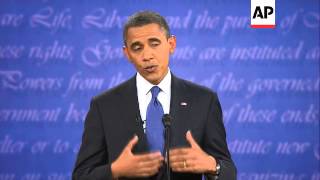 Obama and Romney clash over economy in first TV debate [upl. by Aicrag]