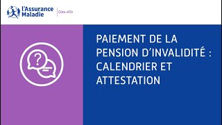 Pension dinvalidité  Paiement de la pension dinvalidité  calendrier et attestation [upl. by Silas]