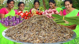 DRY FISH CURRY Drumstick Potato and Eggplant Dry Fish Curry Traditional Nethili Karuvattu Kulambu [upl. by Haral]