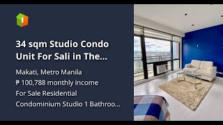 34 sqm Studio Condo Unit For Sali in The Gramercy Residences Makati Metro Manila [upl. by Meraree318]