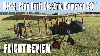 Airco DH2 60quot plan built electric powered WW1 Fighter  Flight Review [upl. by Aube719]