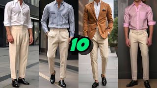 10 CAMISAS para combinar con PANTALÓN BEIGE para hombre [upl. by Wauters336]