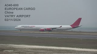 A340600EUROPEAN CARGO CHINA  VATRY 02 11 2024 [upl. by Ardnuek]