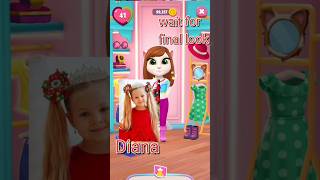 Angela Makeover Diana how look Angela 🤔💝 shorts gaming talkingangela [upl. by Namhar]