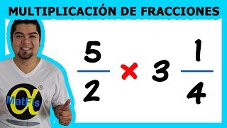 Multiplicación de una fracción mixta por una fracción común video 2  Alfa MatFis [upl. by Lemuela]