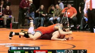 Jordan Oliver vs Christopher Dardanes133 Match2012 NWCACliff Keen National Duals [upl. by Shulman804]