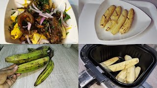 Air Fryer Roasted Plantain With Palm Oil Sauce Recipe  How To Roast Plantain  Boli  Bole Recipe [upl. by Ennoirb871]