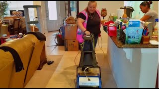 Scrubbing Tile Floors with a CRB Cylindrical Rotary Brush [upl. by Nertie796]