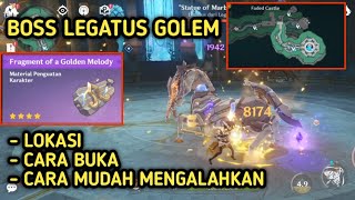 Lokasi amp Cara Buka Boss Arlecchino Legatus Golem  Drop Material Fragment Of A Golden Melody Genshin [upl. by Sherrie]