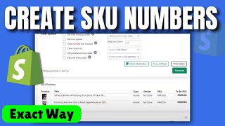 How to create sku numbers for shopify 2024 [upl. by Melinda247]