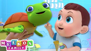 I Had A Little Turtle Song 🐢😻  Meekos Family Animals Song For Kids [upl. by Adnawuj]