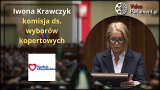 Iwona Krawczyk  Sprawozdanie Komisji Śledczej ds wyborów kopertowych [upl. by Allac]