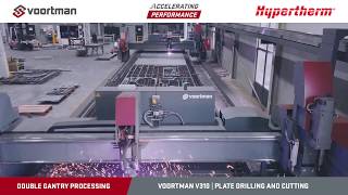 Plasma Cutting and Drilling line  Double gantry plate processing [upl. by Koziara862]