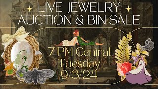 LIVE Jewelry Auction amp BIN Sale 7 PM CT Tues 9324 [upl. by Airemat]