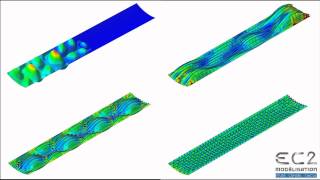 Simulation numérique du flambage dune tuile Abaqus [upl. by Areic]