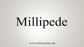 How To Say Millipede [upl. by Yetnruoc]